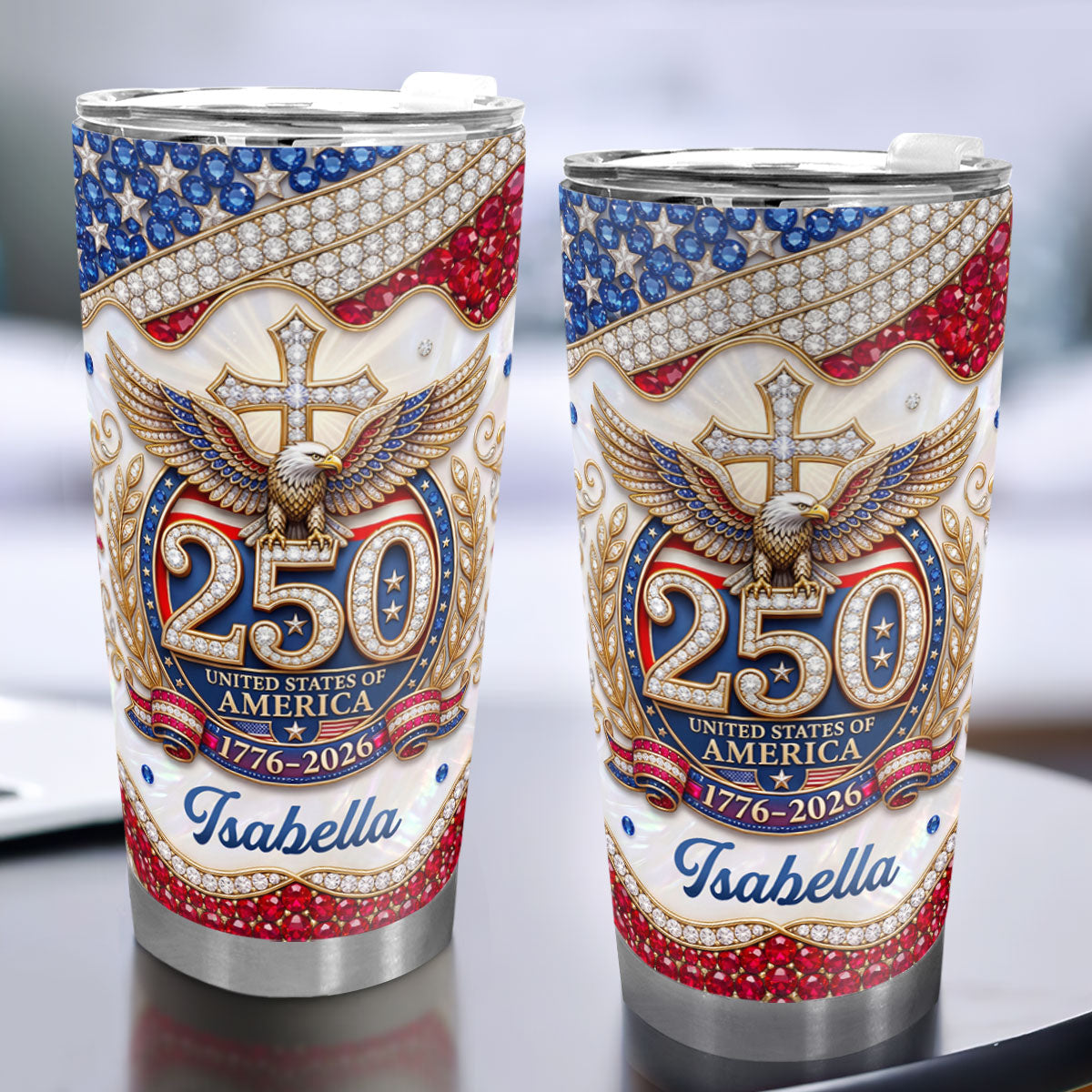 Patriotic Christian Gift for Veterans - Personalized Tumbler