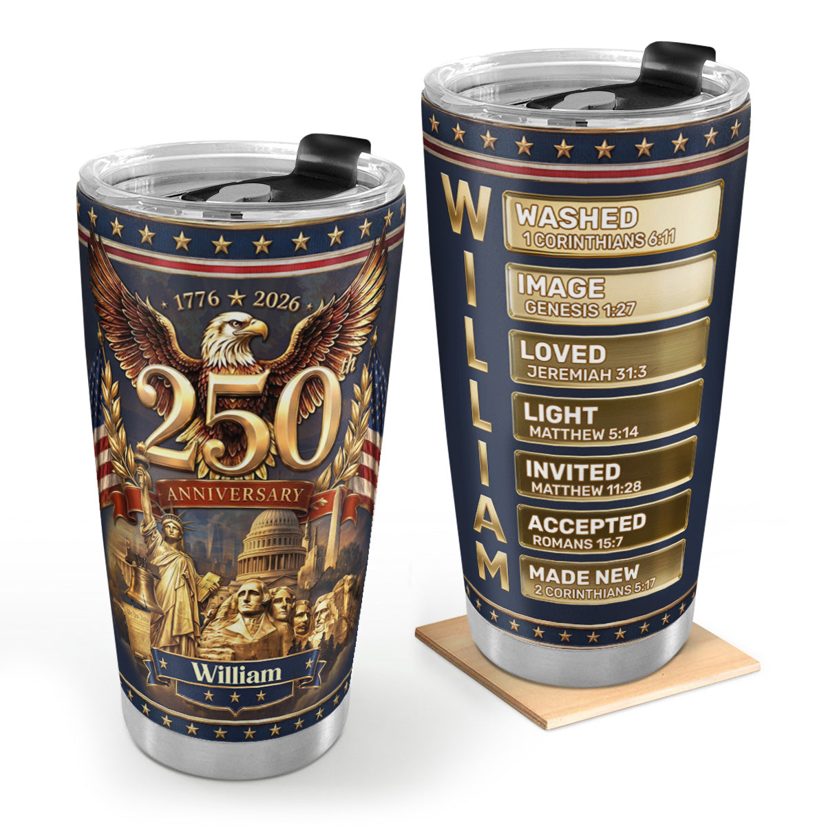 250 Years of Freedom - Personalized Stainless Steel Tumbler