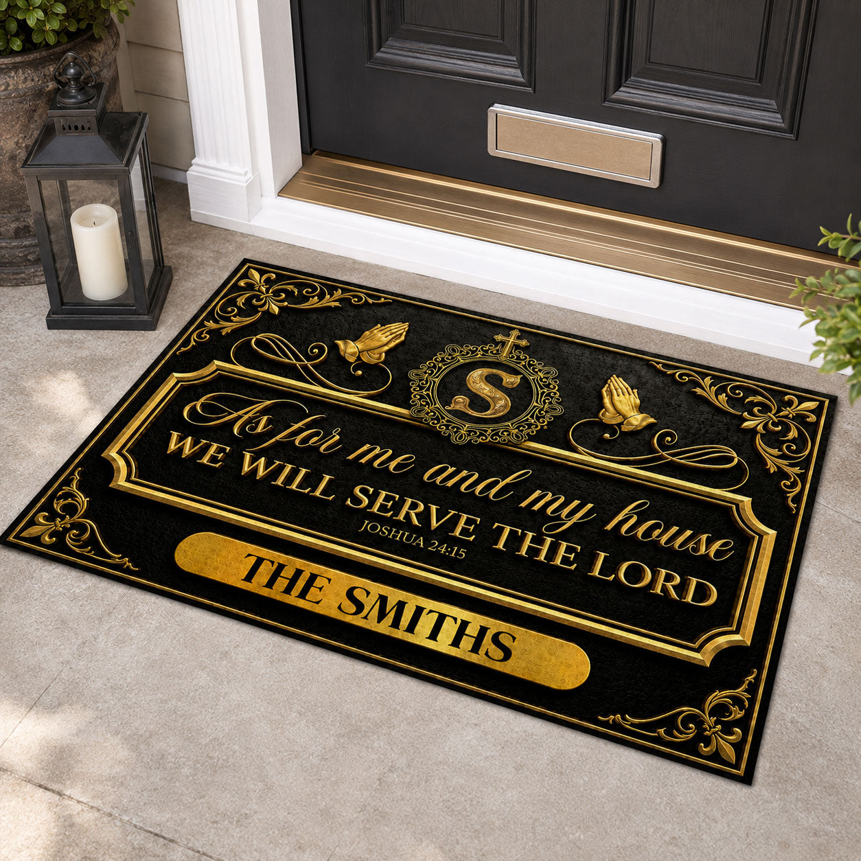 Faith Over Our Home - Personalized Doormat - Christian Home Decor GDMJS10001