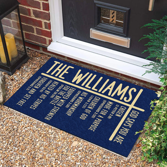God Says You Are - Personalized Doormat - Faith Home Decor