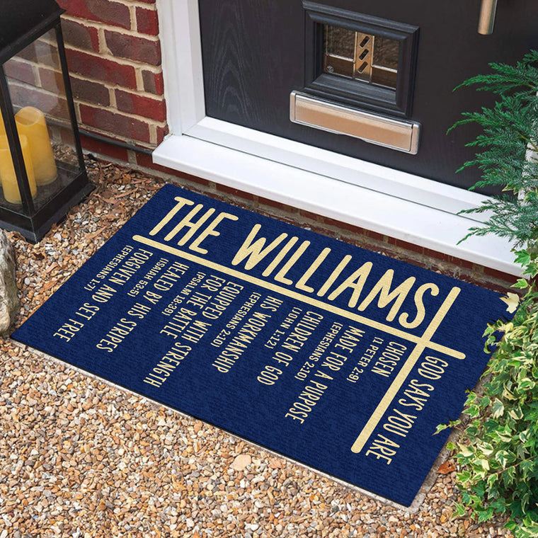 God Says You Are - Personalized Doormat - Faith Home Decor