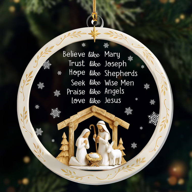 Nativity Christmas - Acrylic Ornament - Christian Inspirational GOJS10346