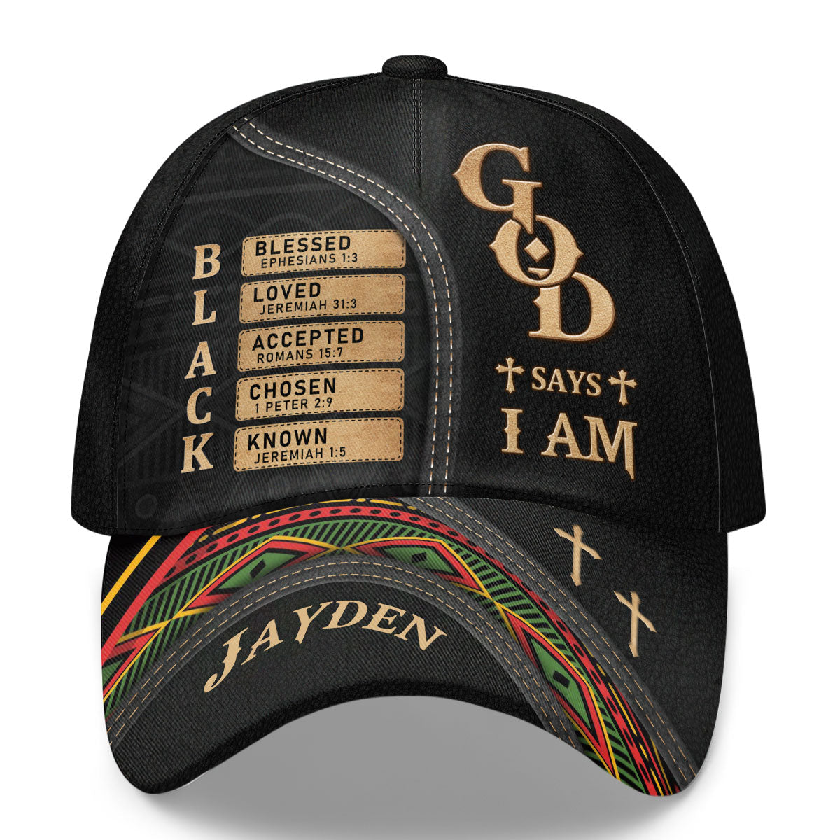 God Says I Am Black - Personalized Classic Cap - Gift For Him