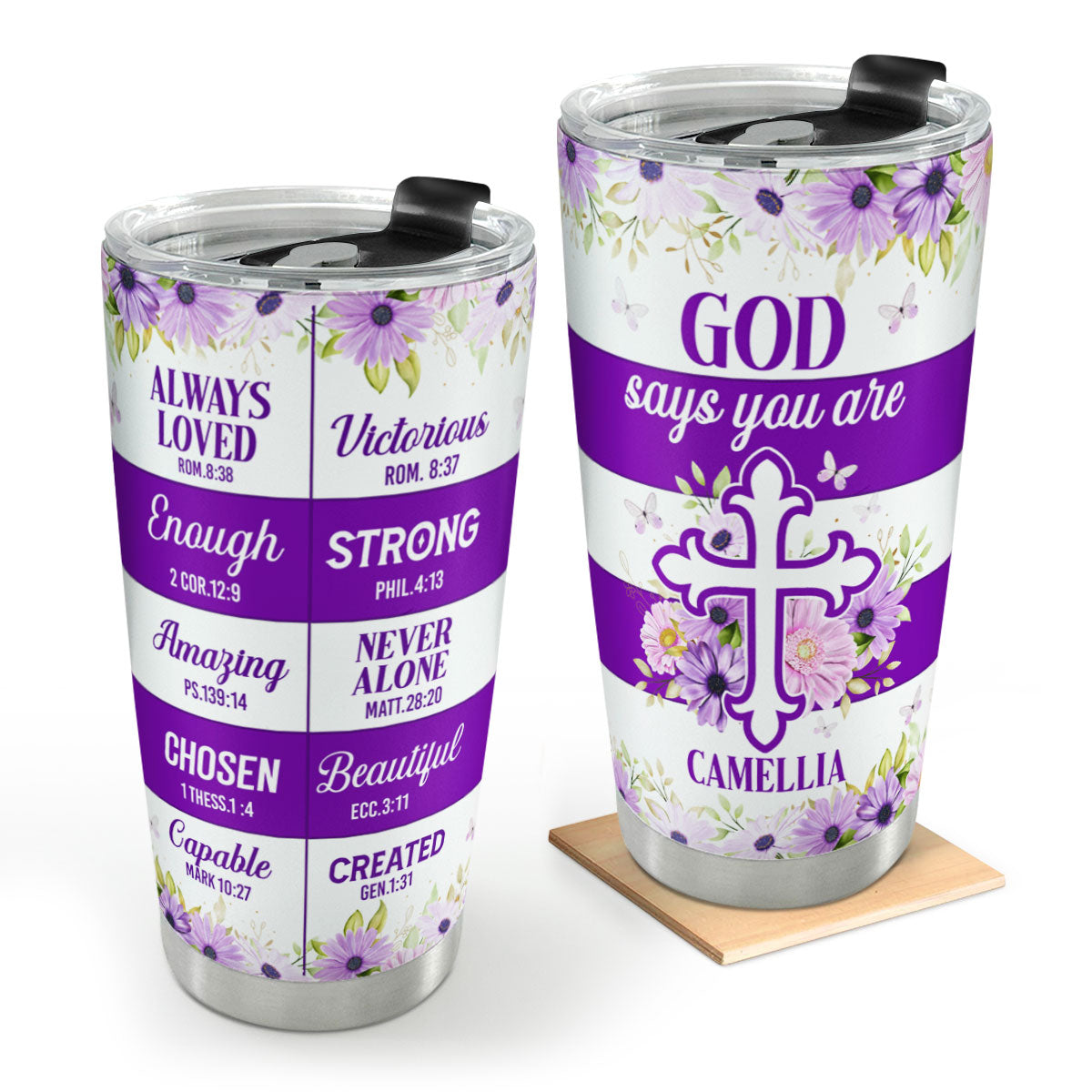 God Says You Are - Personalized Stainless Steel Tumbler - Gift for Women