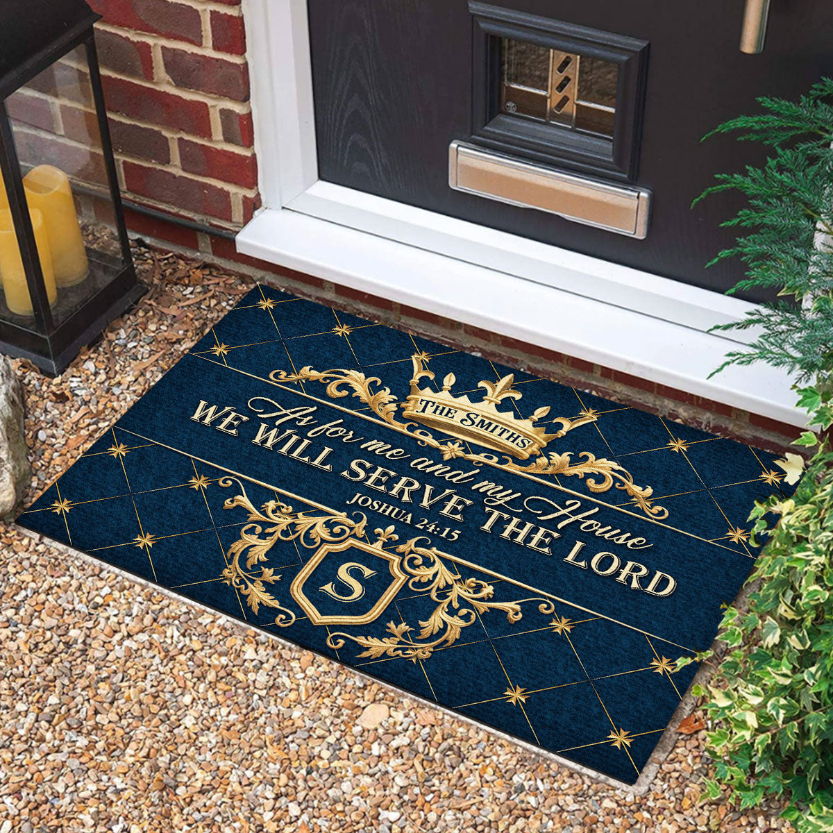 Serve The Lord - Personalized Doormat - Christian Home Decor