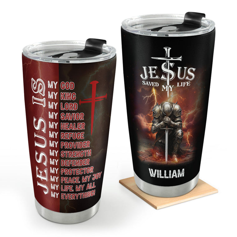 Jesus Is - Personalized Stainless Steel Tumbler - Christian Gift for Men