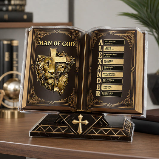 Faith-Inspired Man Of God - Personalized Acrylic Plaque GAPJS10045