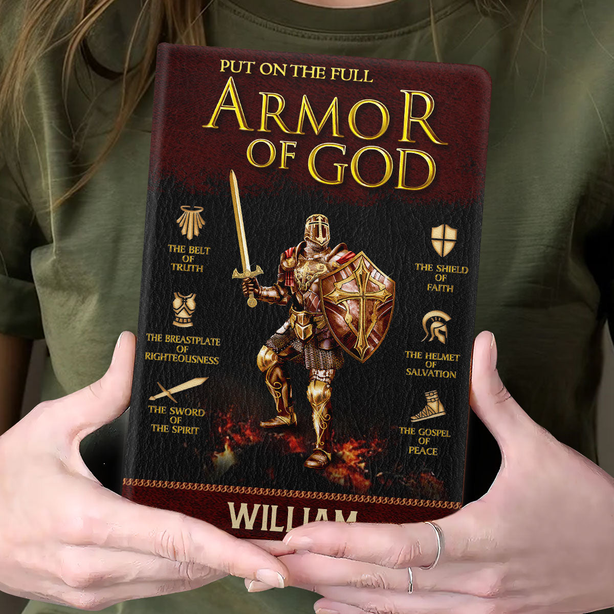 Armor Of God - Personalized Leather Cover Notebook GMJSNB200078
