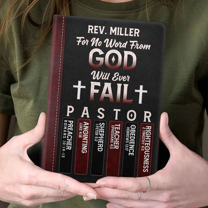For No Word From God Will Ever Fail - Personalized Leather Cover Notebook GMJSNB200044