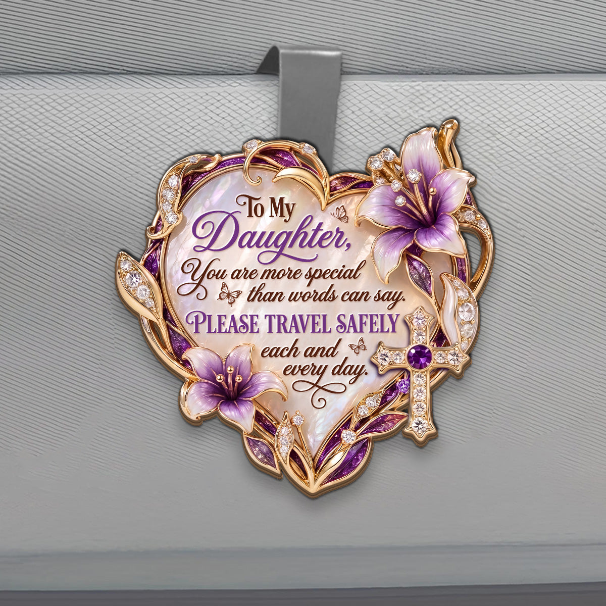 Guardian Love - Personalized Car Visor Clip for Daughter