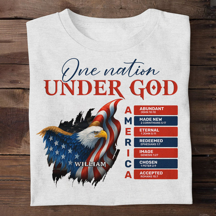 One Nation Under God - Personalized 2D Unisex T-shirt GMJSTS200060
