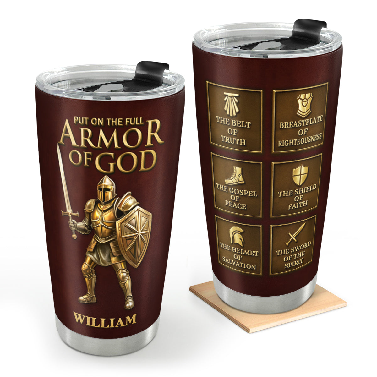Full Armor Of God - Personalized Stainless Steel Tumbler