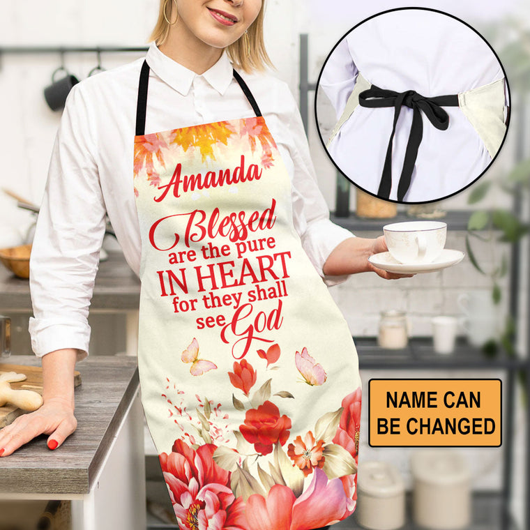 Blessed Are The Pure In Heart - Personalized Apron