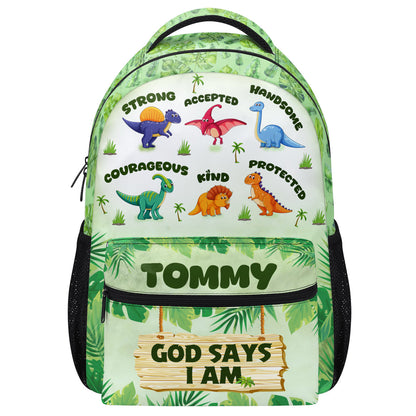 God Says I Am - Personalized Backpack - Christian Gift for Son