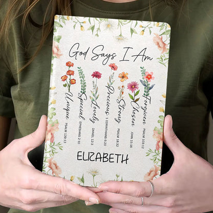 God Says I Am - Personalized Leather Cover Notebook GMJSNB200119