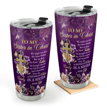 Faith-Inspired Sister Gift - Personalized Stainless Steel Tumbler