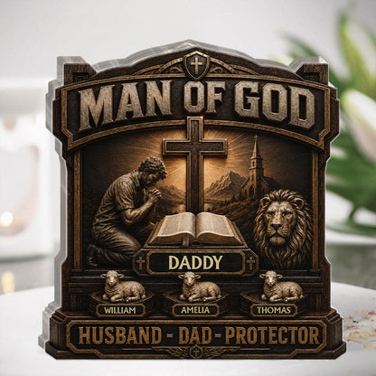 Man Of God - Personalized Acrylic Plaque - Christian Faith Home Decor GAPJS10041