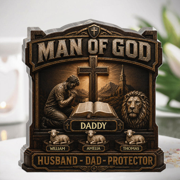Man Of God - Personalized Acrylic Plaque - Christian Faith Home Decor GAPJS10041