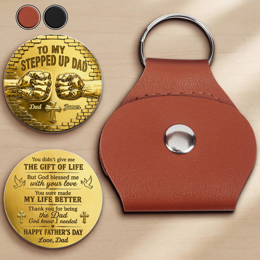 To My Stepped Up Dad - Personalized Pocket Hug Keepsake