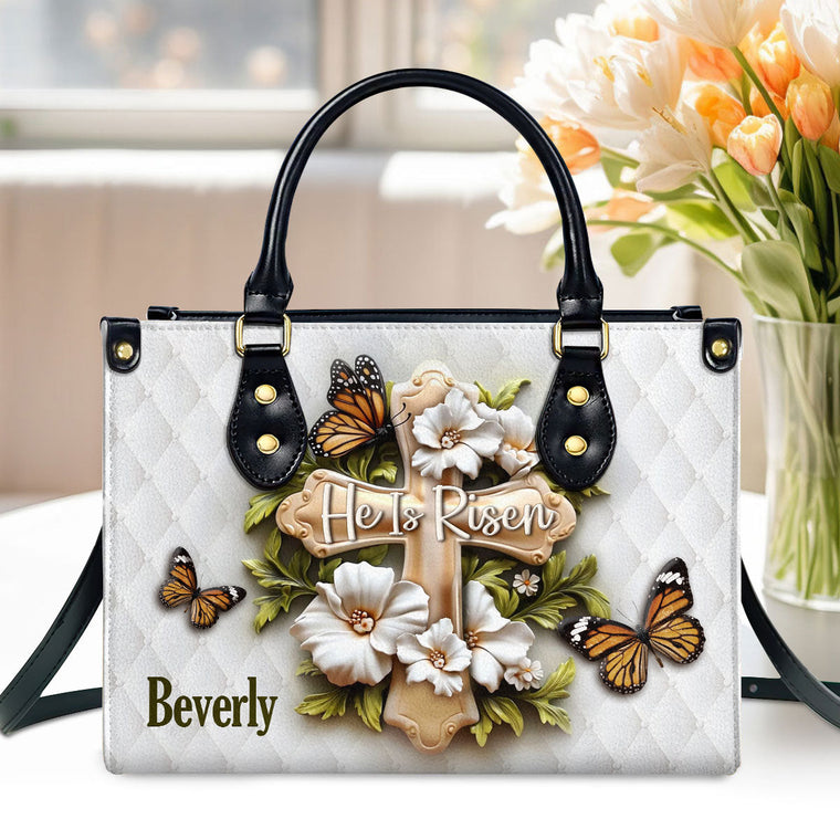 He Is Risen - Personalized Leather Handbag GMJSLB200100