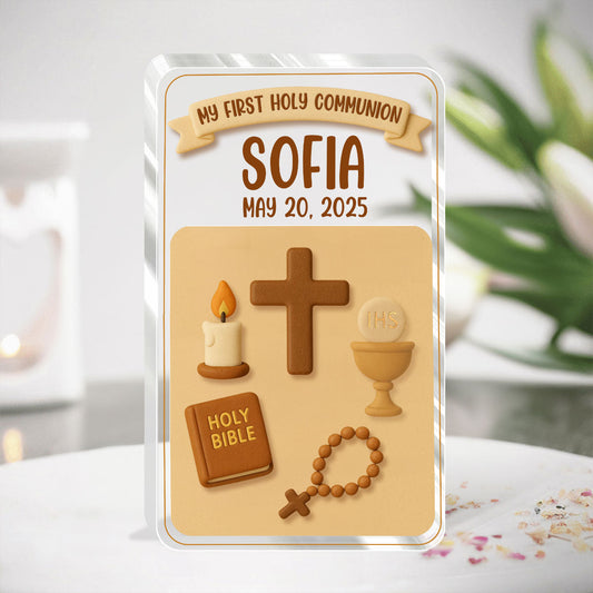 First Communion Faith Keepsake - Custom Acrylic Plaque GAPJS10246