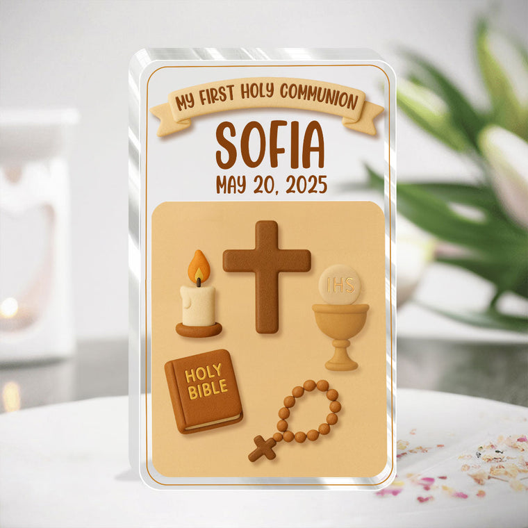 First Communion Faith Keepsake - Custom Acrylic Plaque GAPJS10246