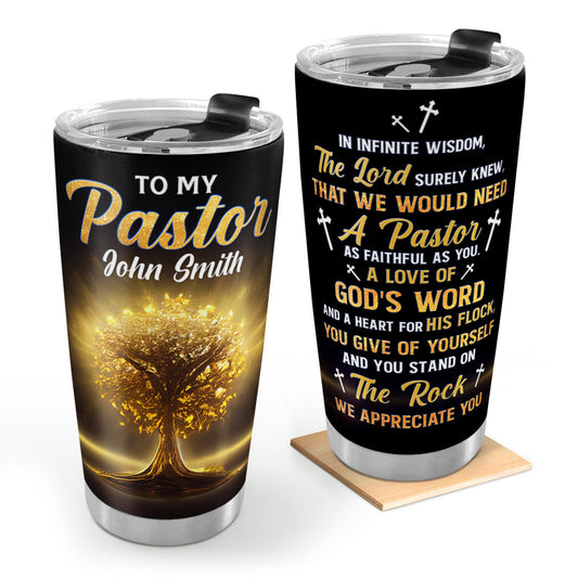 Faith-Inspired Pastor Gift - Personalized Stainless Steel Tumbler