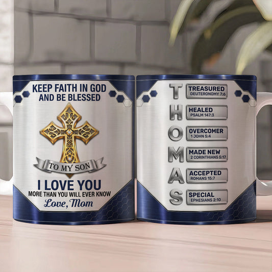 Blessing To My Son - Personalized Christian Coffee Mug