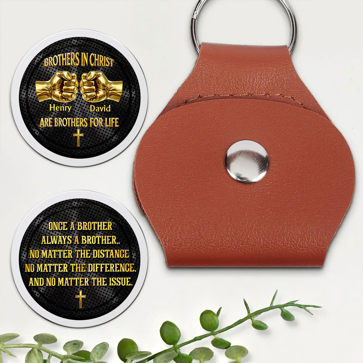 Brothers In Christ Are Brothers For Life - Personalized Pocket Hug Faith Keepsake