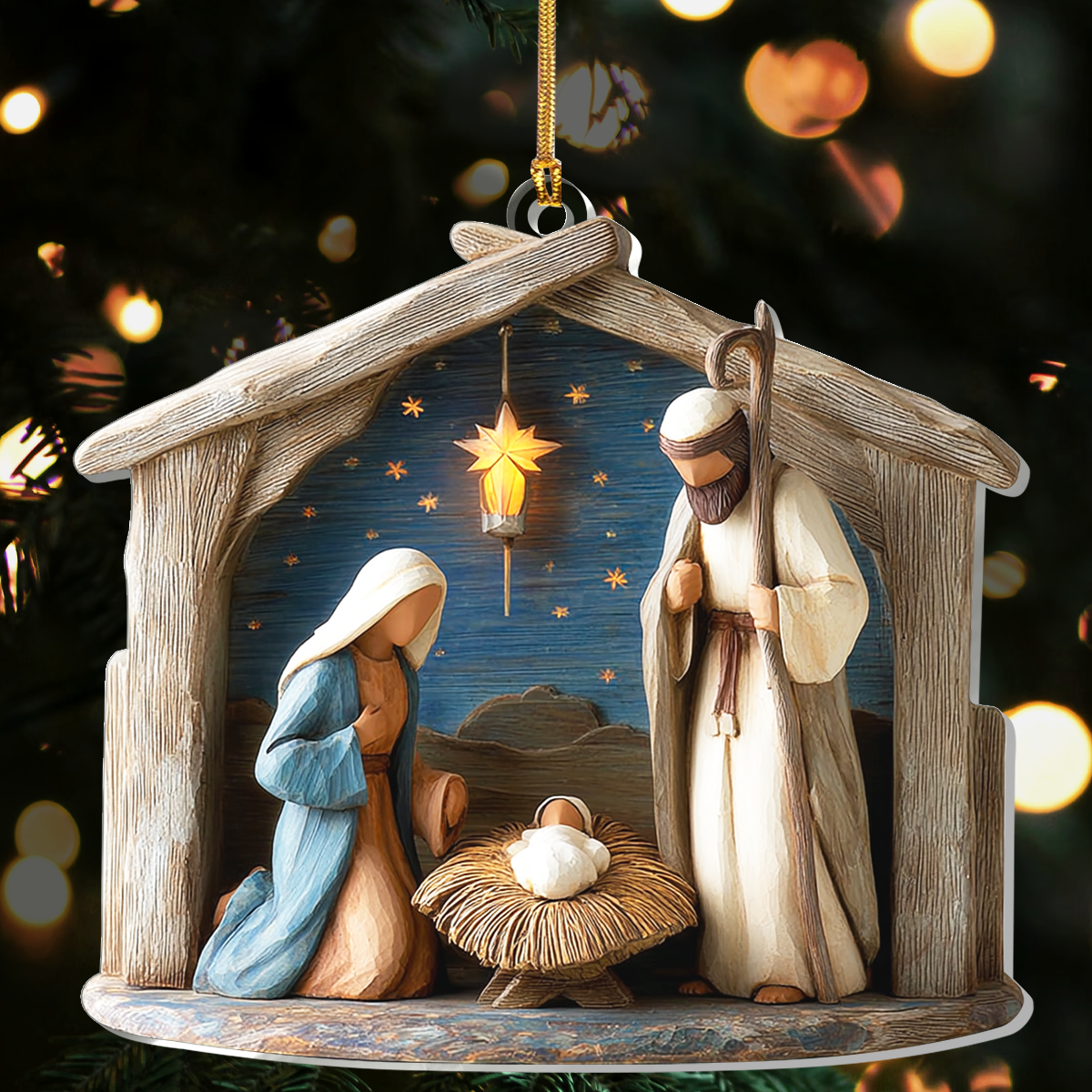 Christian Home Decor - Nativity Acrylic Ornament GOJS10035