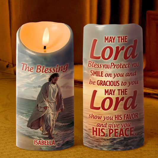 The Blessing - Personalized Flameless LED Candle - Inspirational Faith Decor