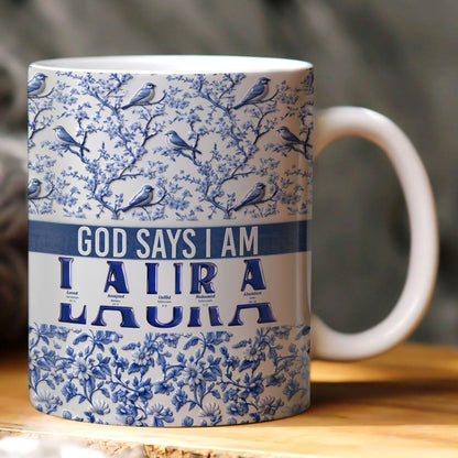God Says I Am - Personalized Ceramic Coffee Mug