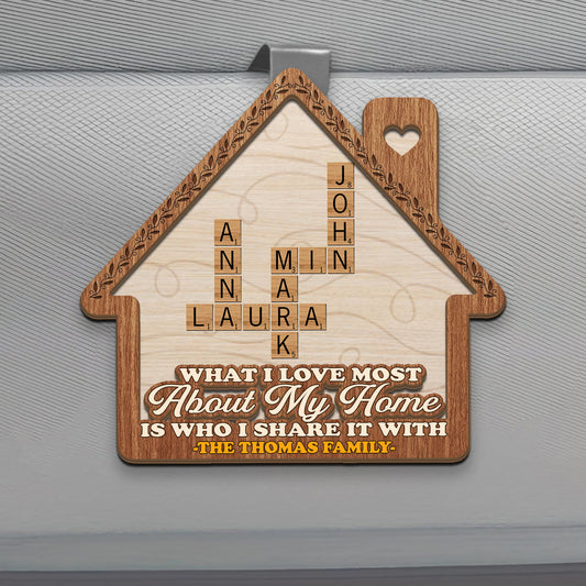 What I Love Most About My Home - Personalized Car Visor Clip