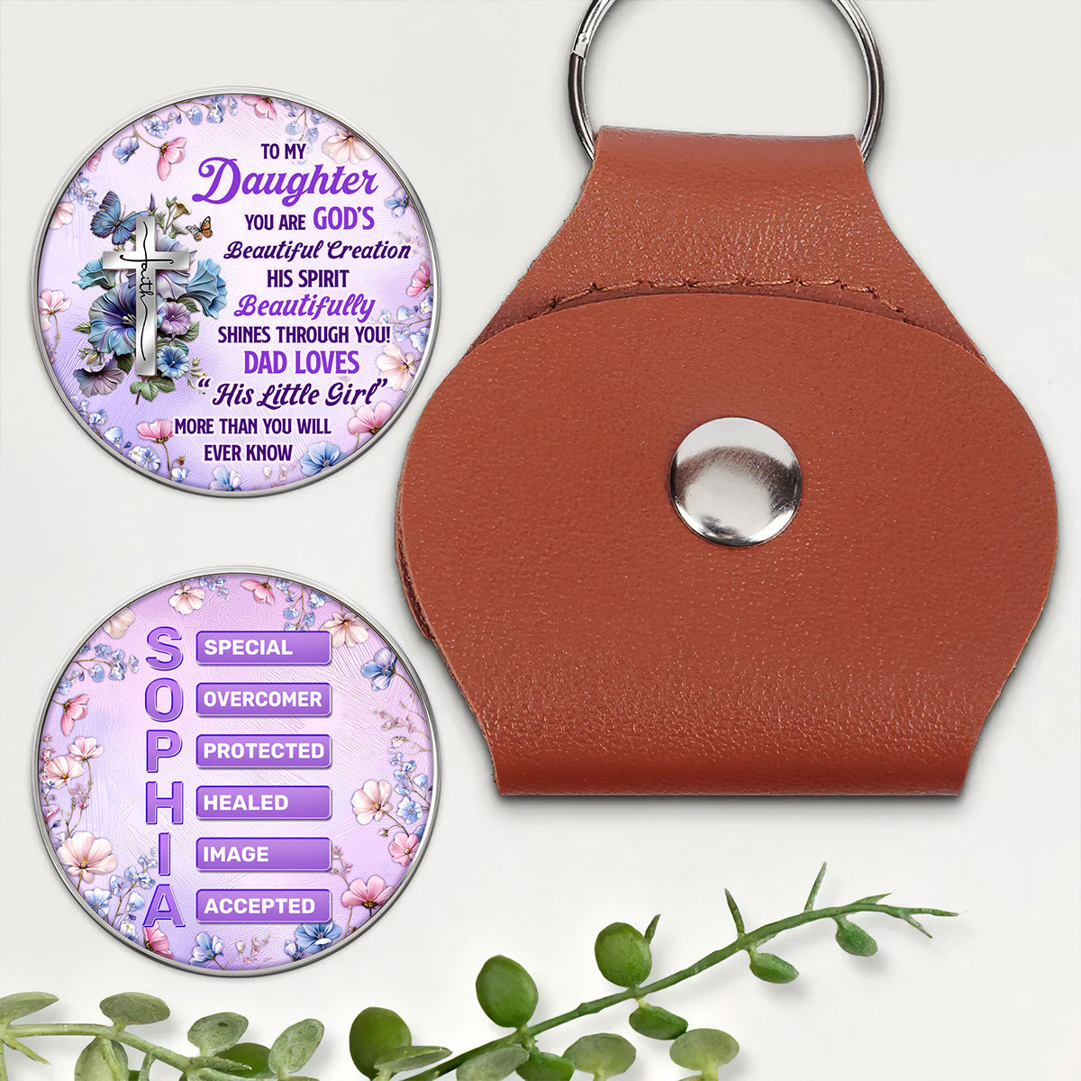 God's Beautiful Daughter - Gift for Daughter - Personalized Pocket Hug Keepsake