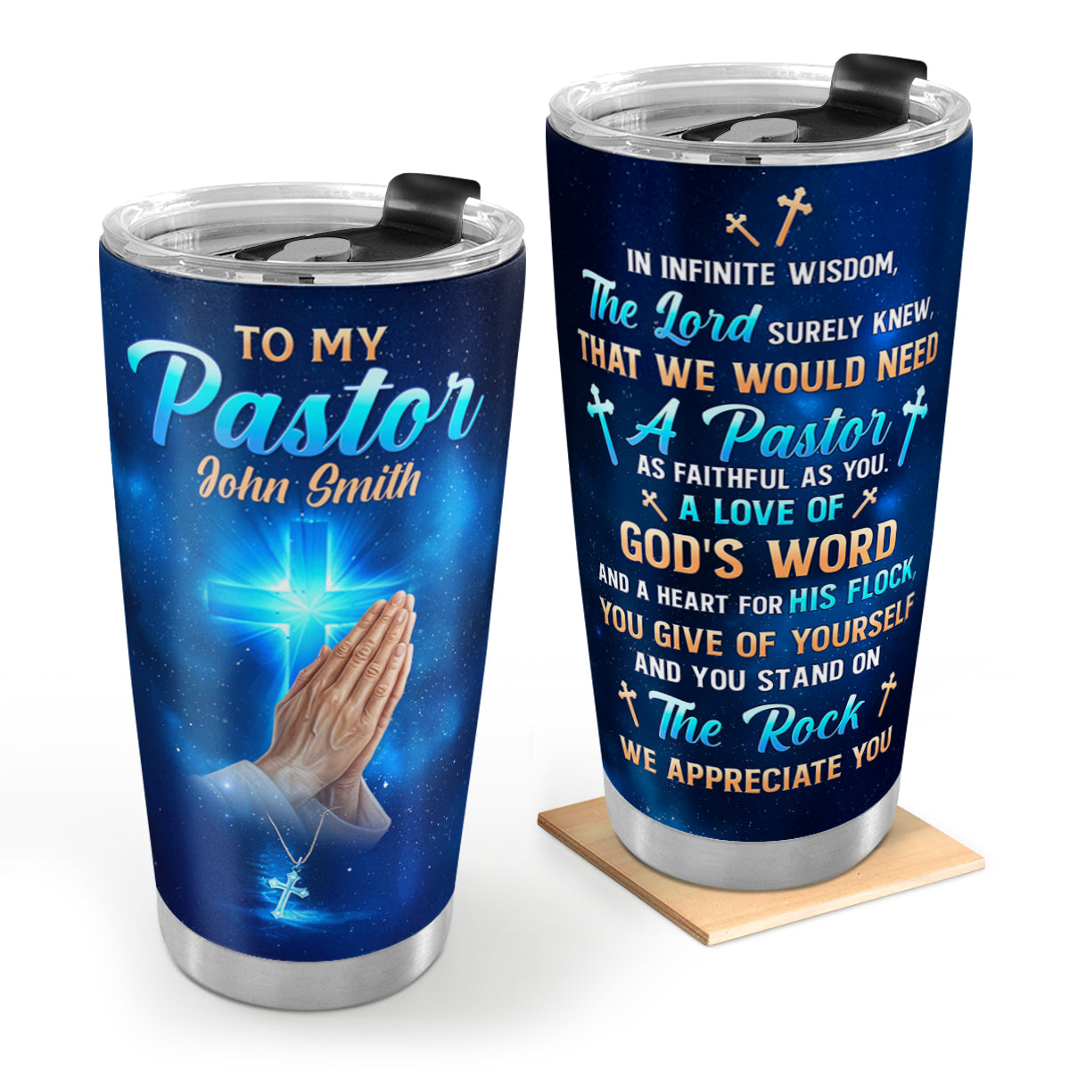 Faithful Pastor - Personalized Stainless Steel Tumbler 20oz