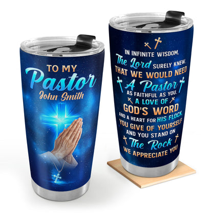 Faithful Pastor - Personalized Stainless Steel Tumbler 20oz