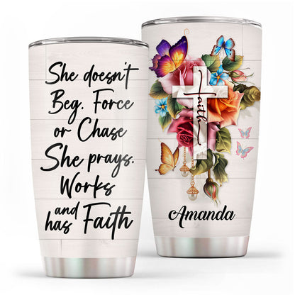 Faith Over Force - Personalized Stainless Steel Tumbler