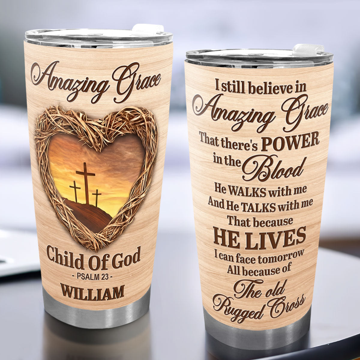 Faith-Inspired Dad Gift - Personalized Stainless Steel Tumbler