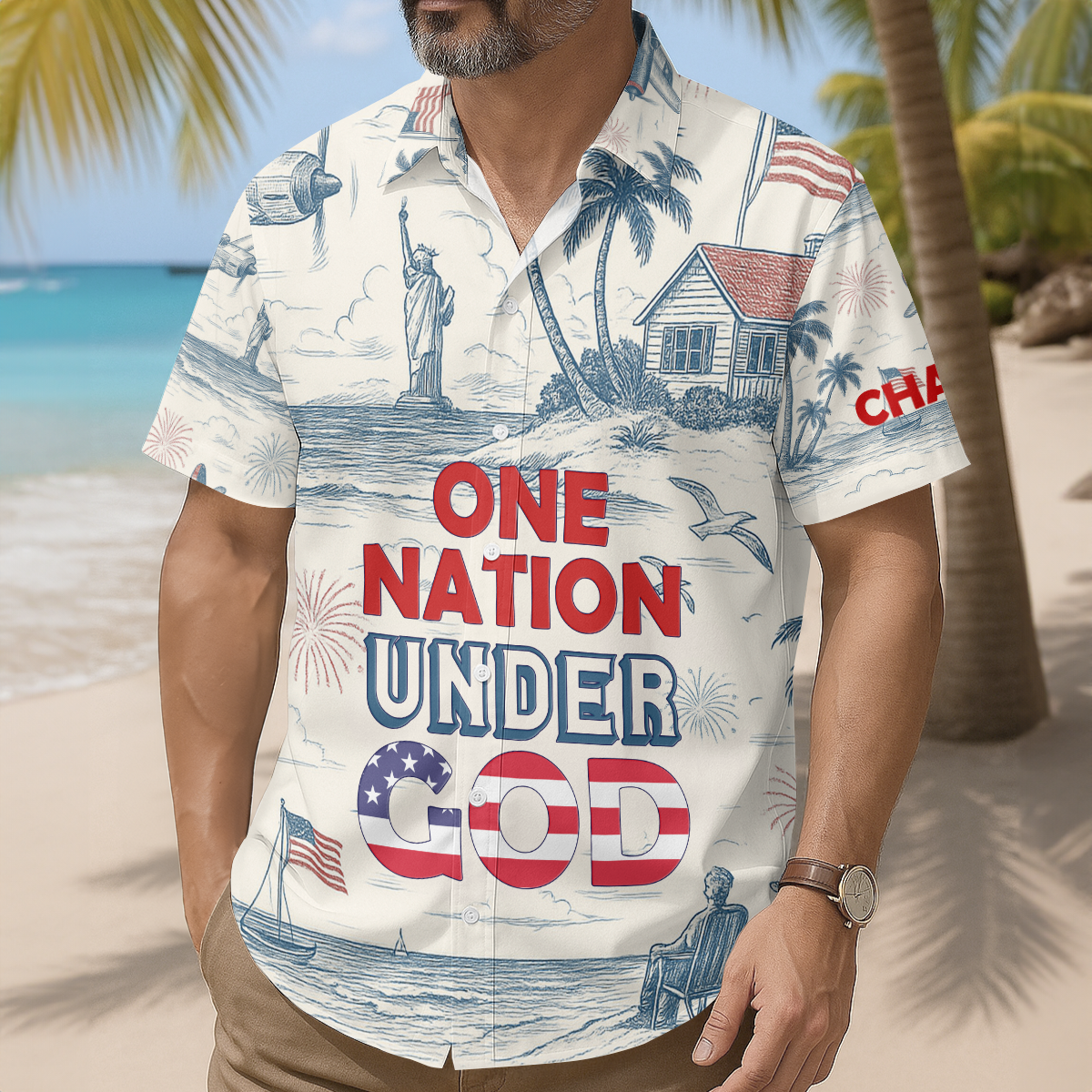 One Nation Under God - Personalized Hawaiian Shirt