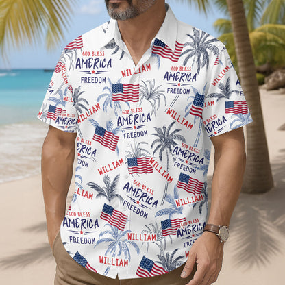 God Bless America - Personalized Hawaiian Shirt - Gift for Him