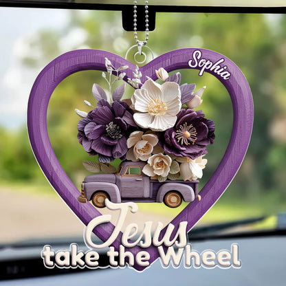 Jesus Take The Wheel - Personalized Car Acrylic Hanging Ornament GOJS10344