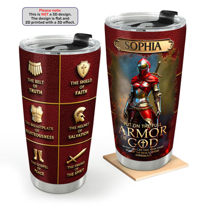 Armor Of God - Personalized Stainless Steel Tumbler Gift for Her