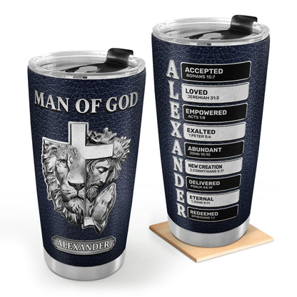 Faith-Inspired Stainless Steel Tumbler - Personalized Gift for Men