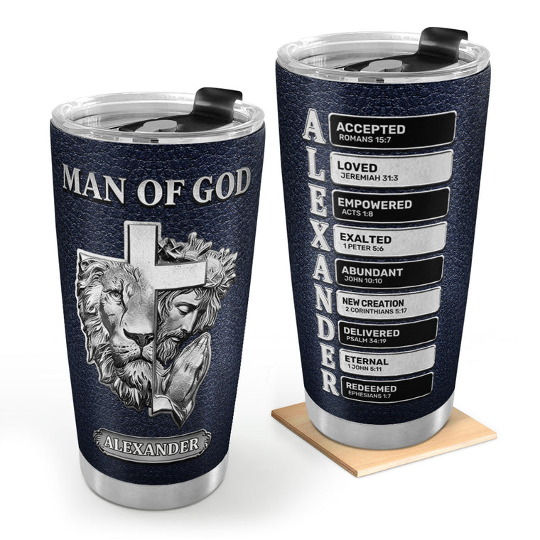 Faith-Inspired Stainless Steel Tumbler - Personalized Gift for Men