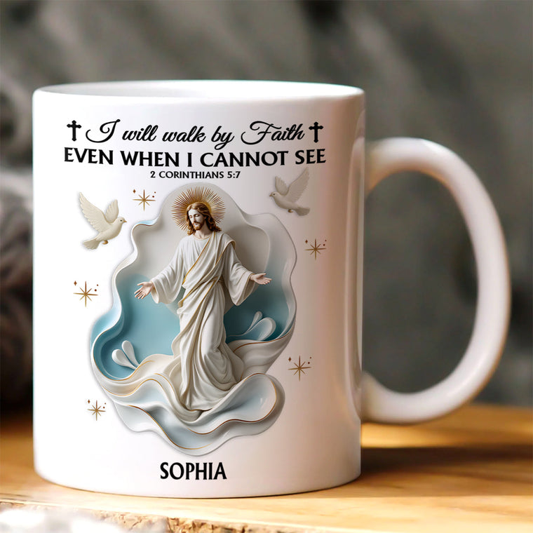 Walk By Faith Personalized Ceramic Coffee Mug