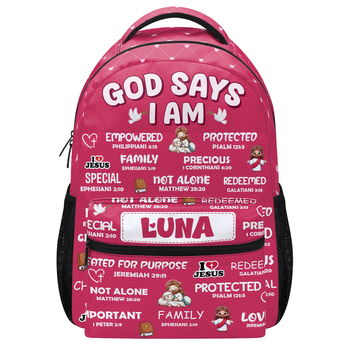 God Says I Am - Personalized Christian Backpack