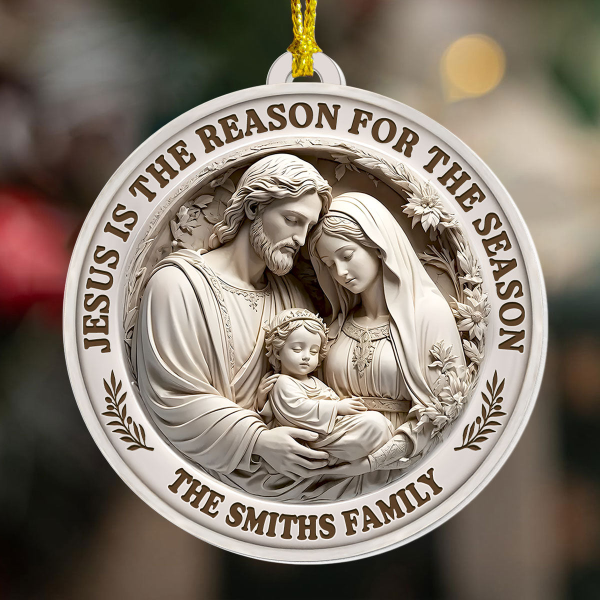 Jesus Is The Reason For The Season - Personalized Acrylic Ornament GOJS10123