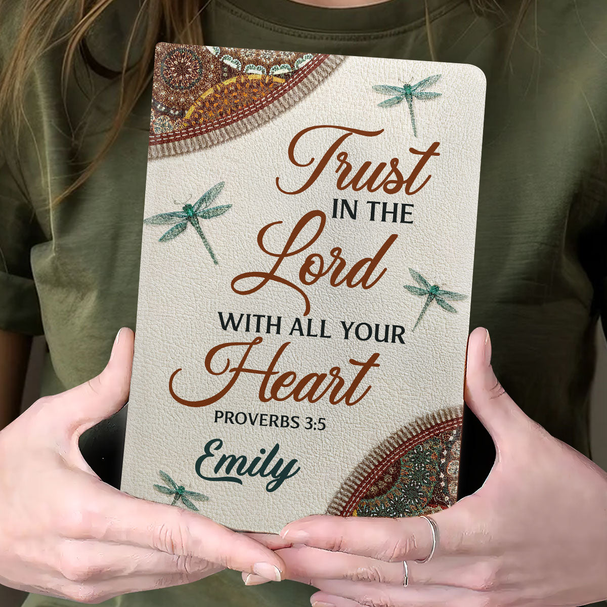 Trust In the Lord Notebook - Personalized Leather Cover GMJSNB200029