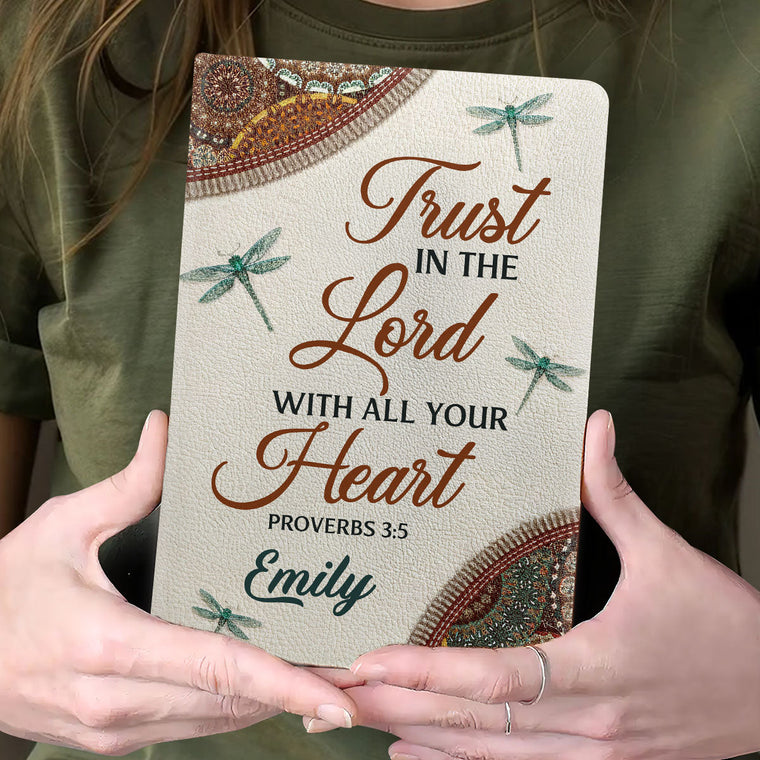 Trust In the Lord Notebook - Personalized Leather Cover GMJSNB200029