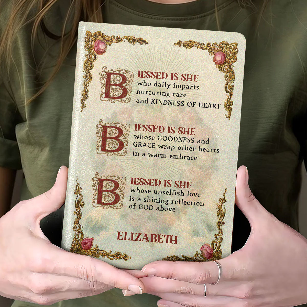 Blessed Is She - Personalized Leather Cover Notebook GMJSNB200109